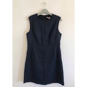 DVF Madyson Jacquard Mini Dress Blue Geo Print